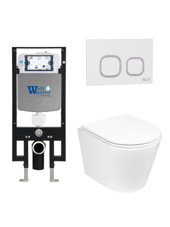 Комплект инсталляции с унитазом Weltwasser AMBERG 497 + SALZBACH 043 GL-WT + AMBERG RD-WT