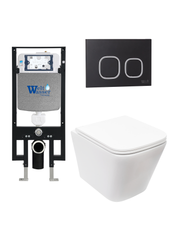 Комплект инсталляции с унитазом Weltwasser AMBERG 497 + GELBACH 043 MT-WT + AMBERG RD-BL