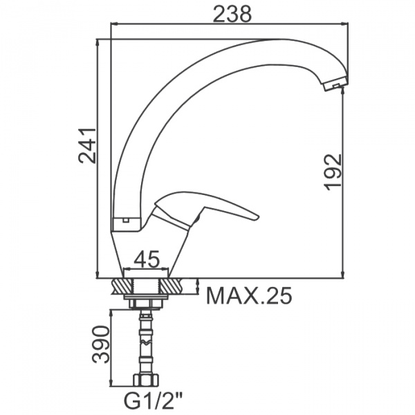 Смеситель для мойки Ledeme H38-B L5938-B