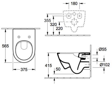 Унитаз подвесной Villeroy&Boch Subway 2.0 5614R201 с сиденьем микролифт