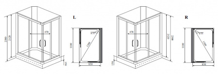 Душевая кабина Timo Lux TL-1504 L 110x85x230