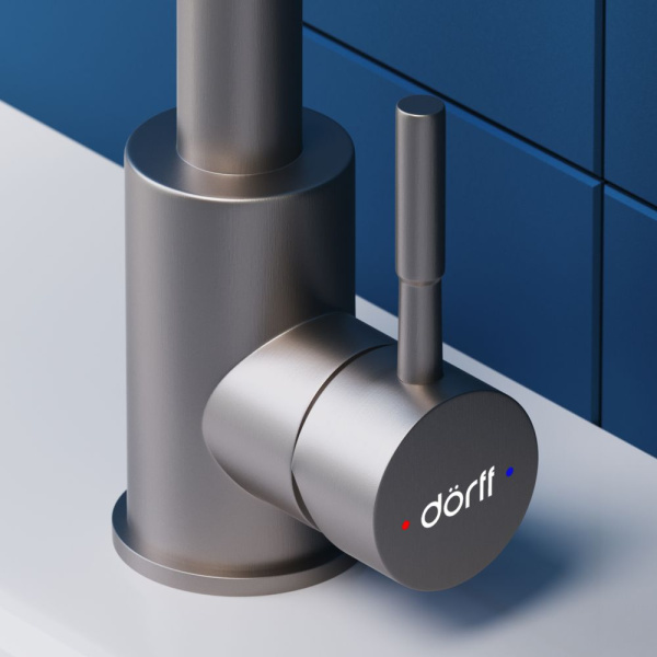 Смеситель для умывальника Dorff D3002101SS Logic поворотный, нержавеющая сталь