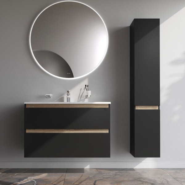 M85AFHX1002BM X-Joy База под раковину AM.PM, подвесная, 100 см, 2 ящика, черный матовый