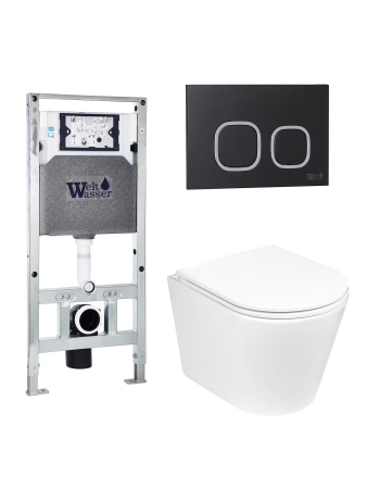 Комплект инсталляции с унитазом Weltwasser AMBERG 506 ST + SALZBACH 043 GL-WT + AMBERG RD-BL