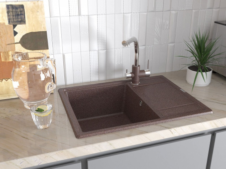 Мойка Paulmark FLUGEN 50-650 PM216550-GRM 500х650х200 мм, IT-GRANIT, серый металлик