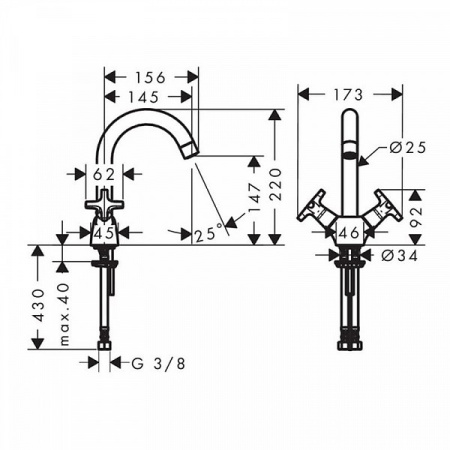 Смеситель для умывальника Hansgrohe Logis Classic 71272000