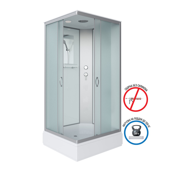 Душевая кабина Niagara Classic NG-3301-14BK (90х90х200) средний поддон(26см),стекло матовое