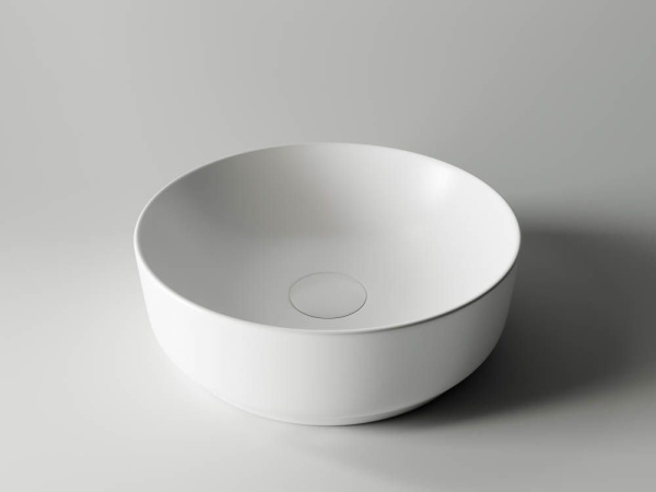 Умывальник чаша накладная круглая Ceramicanova Element 355*355*125мм, Белый матовый, CN6006