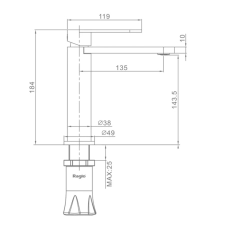 Смеситель для раковины Raglo R10.10.09, графит
