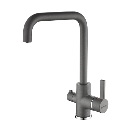 Смеситель для кухни Paulmark LOGAS Lo213021-402, серый металлик
