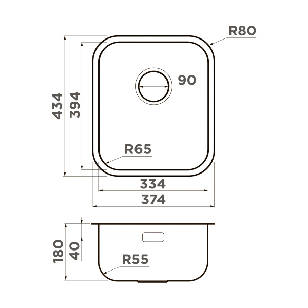 Кухонная мойка Omoikiri Omi 38-U/I-IN нерж. сталь/нержавеющая сталь 4997435
