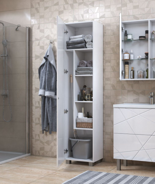 Пенал для ванной комнаты (45см) VIGO Geometry pn.GEO.45, белый