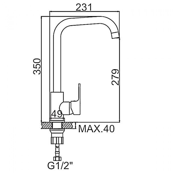 Смеситель для мойки Ledeme H77W L4077W