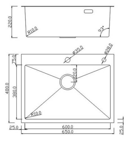 Кухонная мойка ROXEN Simple 560220-65 сатин