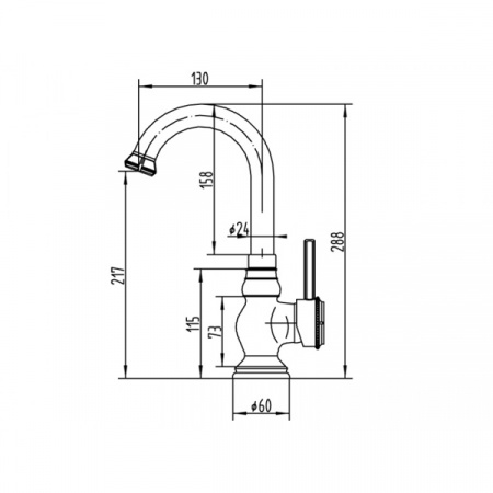 Смеситель для умывальника ZorG A 204 U BR (AZR 700 U-6-12 BR)