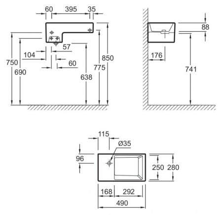 Раковина Jacob Delafon Terrace 50 EGA012-00 Белая