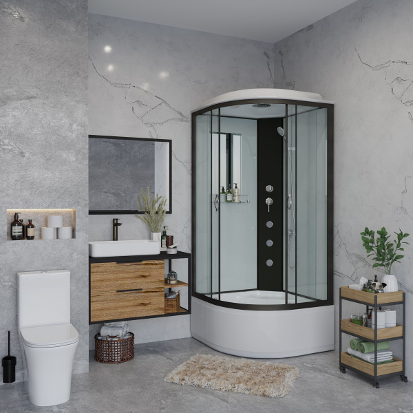 Душевая кабина Niagara Classic NG-2508-14G (90х90х215) высокий поддон(40см),стекло тонированное