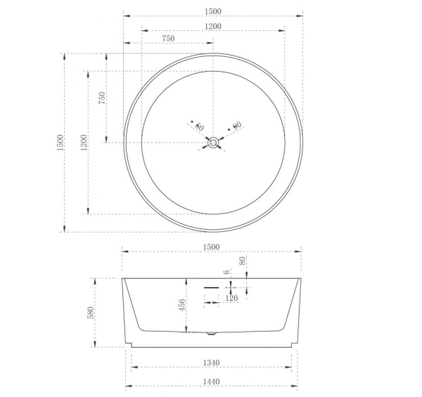 Акриловая ванна ABBER AB9442 белая
