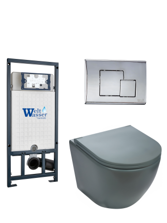 Комплект инсталляции с унитазом Weltwasser MARBERG 507 + MERZBACH 043 MT-GR + MAR 507 SE-CR