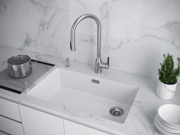 Мойка Paulmark LUMI 74 UNI LU74-WH 740х460х210 мм, IT-GRANIT, белый