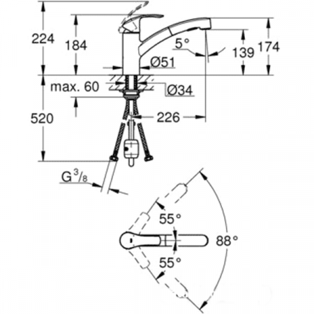 Смеситель для мойки Grohe Eurosmart 30305DC0