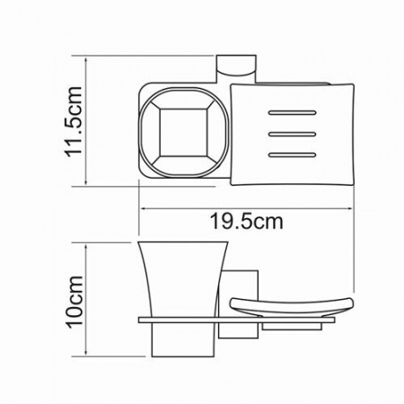 Держатель стакана и мыльницы WasserKRAFT Leine K-5026