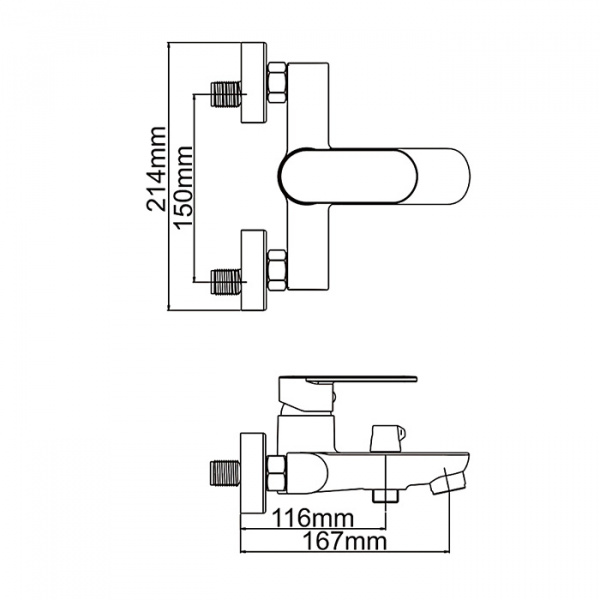 Смеситель для ванны Ledeme H10 L3010