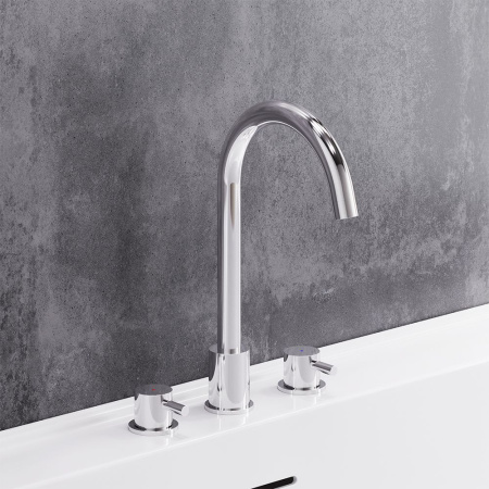 360200000 Scandinavian Pure Смеситель для умывальника Damixa, встраиваемый в столешницу, трёхсекционный, хр