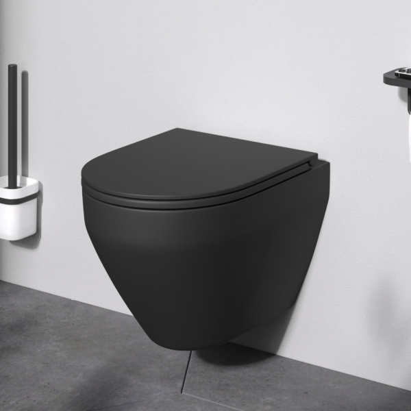 C701700MBSC Spirit V2.0 подвесной унитаз FlashClean с сиденьем микролифт, черн мат