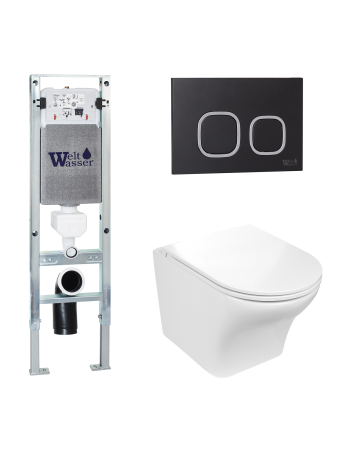 Унитаз с инсталляцией WeltWasser AMBERG 350 ST + ODENBACH 004 GL-WT + AMBERG RD-BL