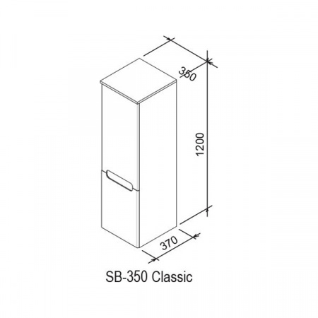 Шкаф-пенал Ravak SB 350 Classic 35x37x120 L белый/береза X000000311