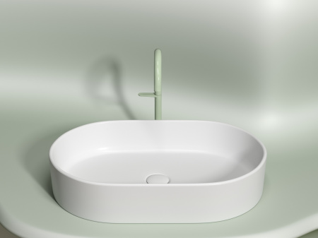 Умывальник чаша накладная овальная Ceramicanova Element 608*385*122мм, Белый матовый, CN6048MW