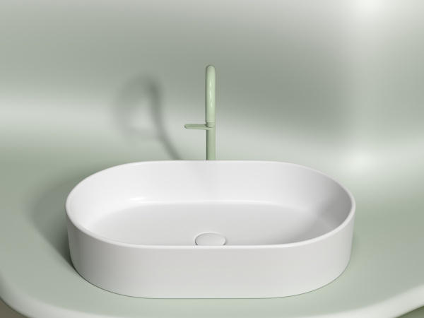 Умывальник чаша накладная овальная Ceramicanova Element 608*385*122мм, Белый матовый, CN6048MW