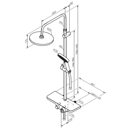 Душевая система AM.PM 947760300 Apollo с термостатом