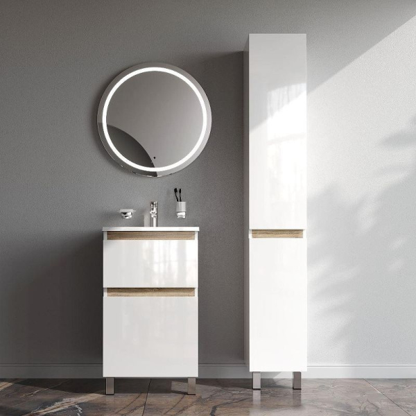 M85AFSX0502WG X-Joy База под раковину AM.PM, напольная, 50 см, 2 ящика, белый глянец