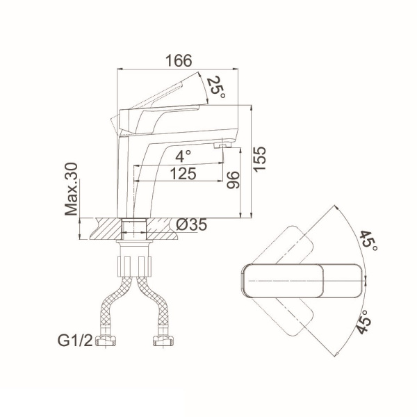Смеситель для раковины D&K Berlin DA1432115, черный