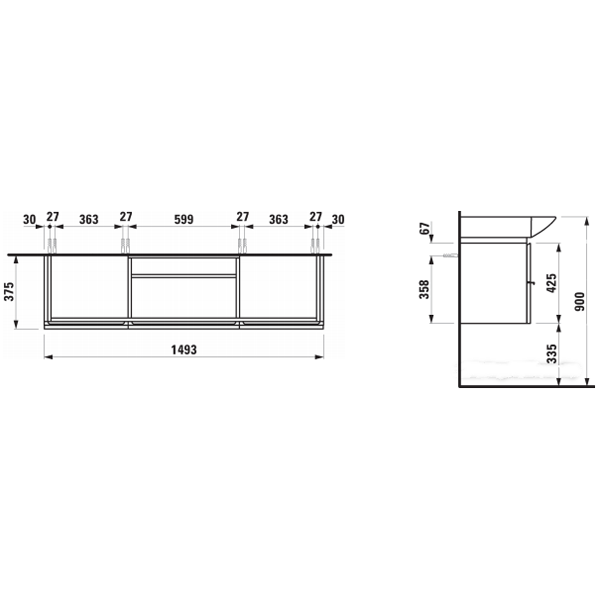 Laufen Тумба под умывальник Case [4013520754631]