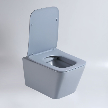 Унитаз подвесной Vincea Q-Line VT1-12MO безободковый, цвет океан мат., ультратонкое soft close сиденье