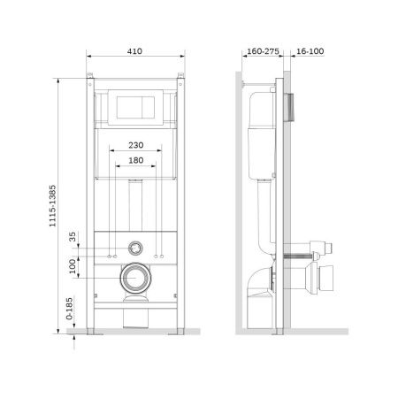 Инсталляция для подвесного унитаза Damixa DX00.I011.0151 с клавишей