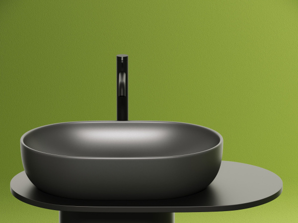 Умывальник чаша накладная овальная Ceramicanova Element 600*415*135мм, Темный антрацит матовый, CN6047MDH