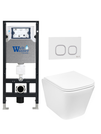 Комплект инсталляции с унитазом Weltwasser AMBERG 506 + GELBACH 043 GL-WT + AMBERG RD-WT
