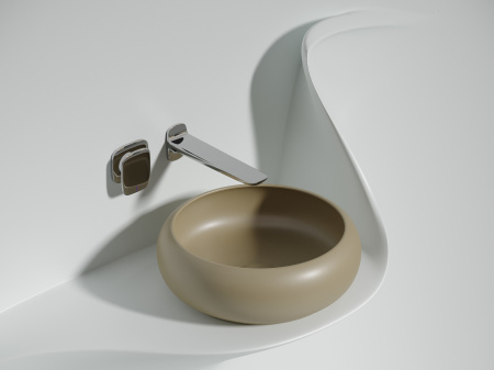 Умывальник чаша накладная круглая Ceramicanova Element 360*360*120мм, Капучино матовый, CN6050MC