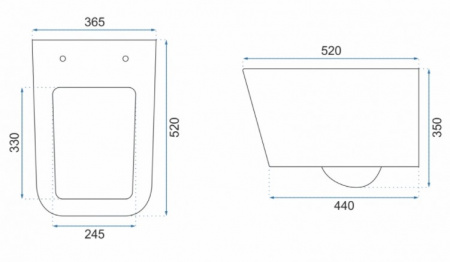 Унитаз подвесной Rea Ramon Rimless Duroplast/Slim/ZM C8536