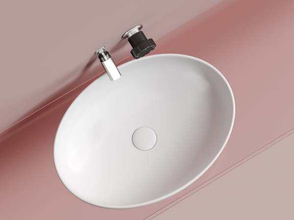 Умывальник чаша накладная овальная Ceramicanova Element 502*363*145мм, белый матовый, CN6056MW