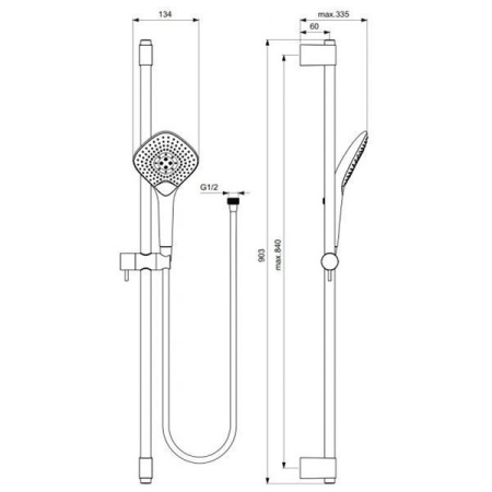 Душевой гарнитур Ideal Standard Idealrain Evo Jet Diamond XL3 B1764AA