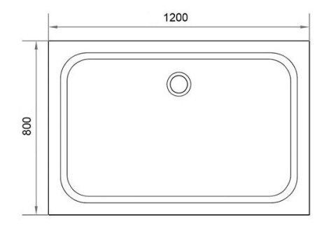 Душевой поддон AQUABATH ATLAS ABR-120.8 (прямоугольный, 120x80, белый, акрил, с сифоном)