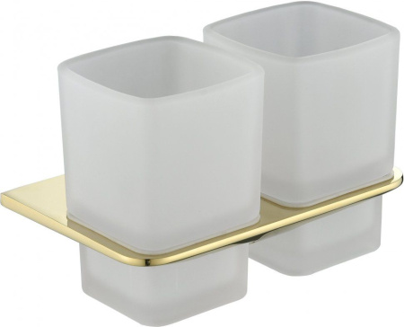 Настенный стакан двойной Grocenberg AC0056 (Золото глянец)