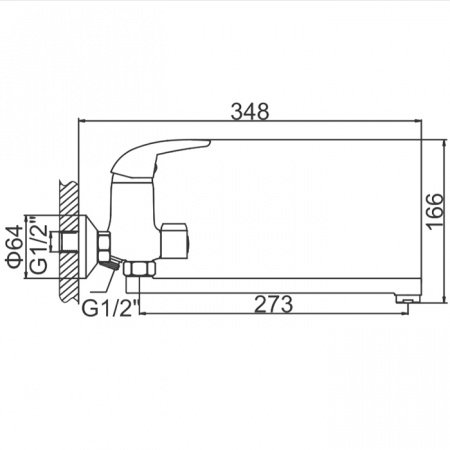 Смеситель для ванны Ledeme H38-B L2238-B