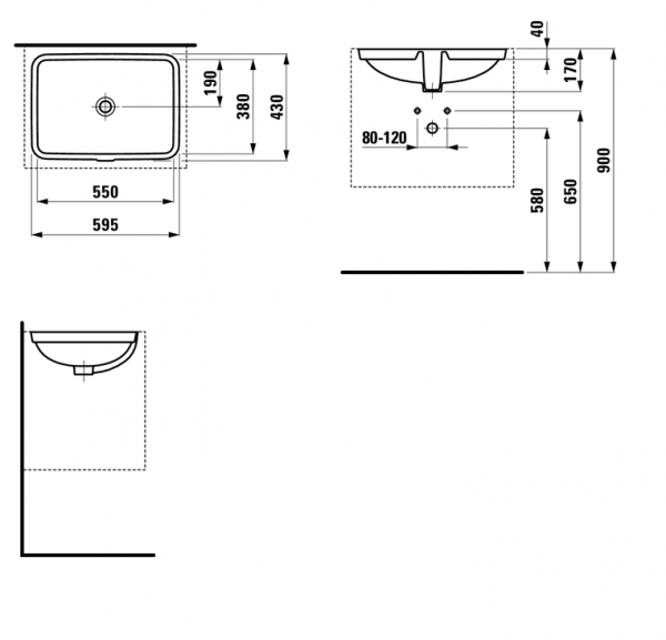 Умывальник Laufen Pro S 8119634001091 59.5x43x17