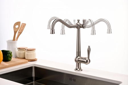 Смеситель для кухни Paulmark RETRO Re213226-NI, никель